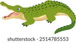 Cartoon crocodile vector, green, open mouth crocodile, alligator, vector crocodile 