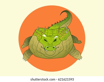 Cartoon crocodile. Vector illustration