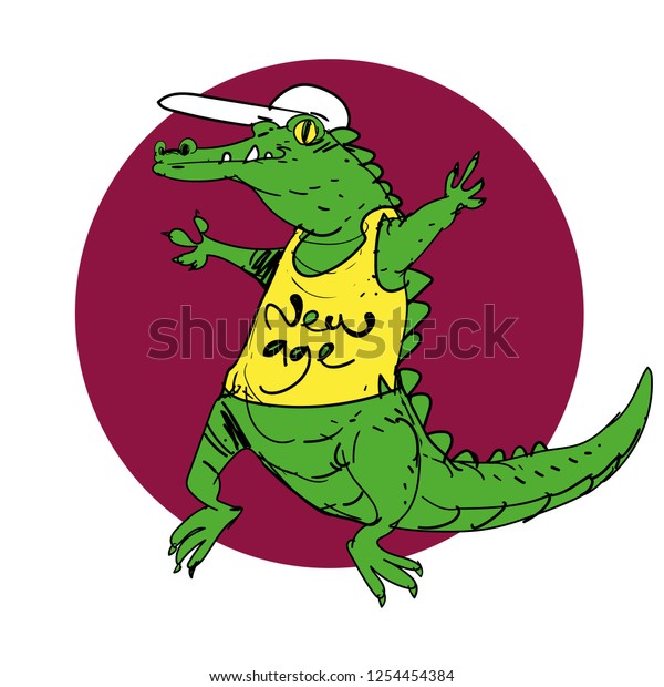 alligator wearing a shirt