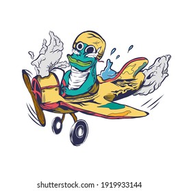 Cartoon crocodiles and airplanes, they're good for shirt designs