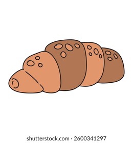 Cartoon croissant bread . vector element