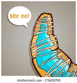 Cartoon croissant. Vector illustration.