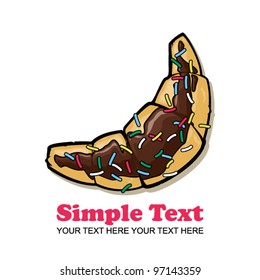 Cartoon croissant. Vector illustration.