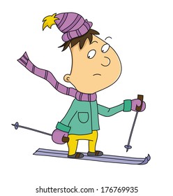 Cartoon cross country runner (vector)