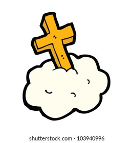 cartoon cross on cloud