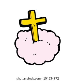 cartoon cross on cloud