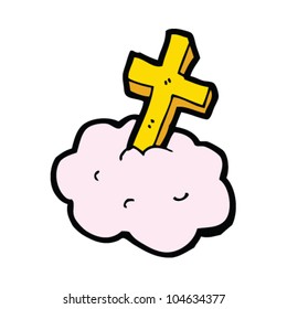 cartoon cross on cloud