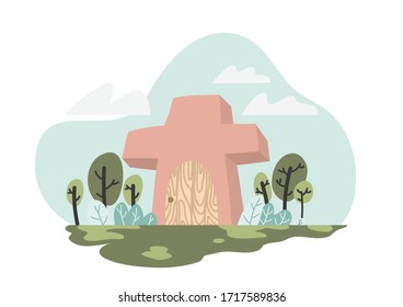 Cartoon crosses and nature drawings Is a vector image or illustration that can be used for various designs and media.