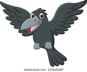 Cartoon crow isolated on white background