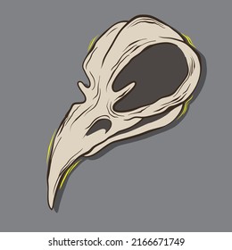 cartoon crow skull simple design