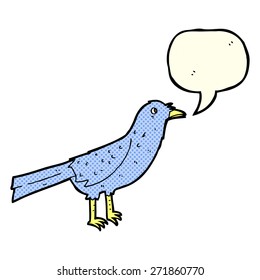 Cartoon-Krähe mit Sprachblase