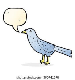 cartoon crow with speech bubble