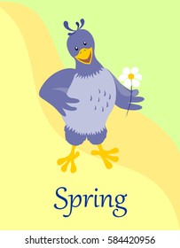 cartoon crow spring