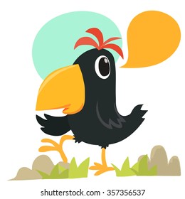 Cartoon crow talking