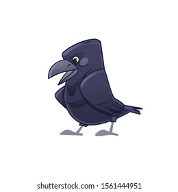 Cartoon crow talking. Vector isolated on white background