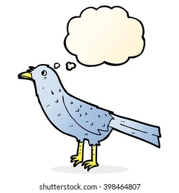 cartoon crow with thought bubble