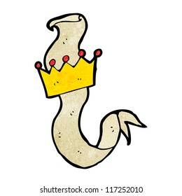 cartoon crown and decorative scroll