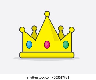 Cartoon crown with embedded jewels 
