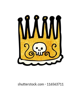 cartoon crown with skull