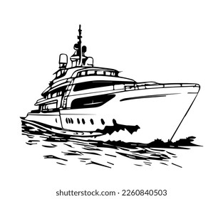 Cruceros de caricatura sobre fondo blanco para colorear. Ilustración del vector