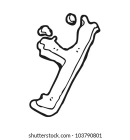 cartoon crumbling letter