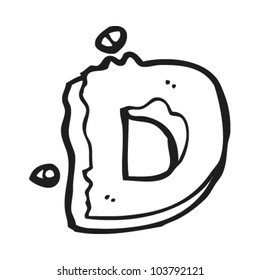 cartoon crumbling letter d