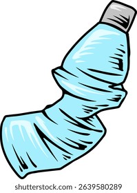 Cartoon crushed plastic bottle Simple