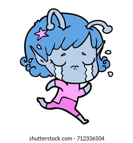 desenho animado chorando menina alienígena