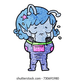 cartoon crying alien girl