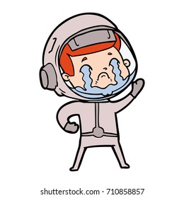 cartoon crying astronaut