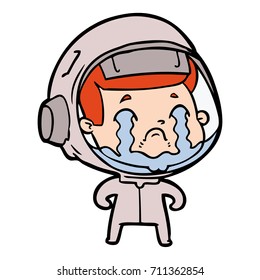 cartoon crying astronaut