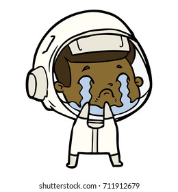 cartoon crying astronaut