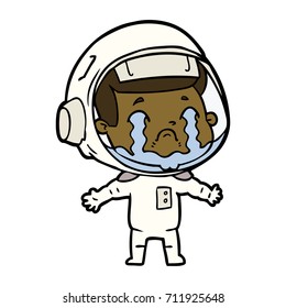 cartoon crying astronaut