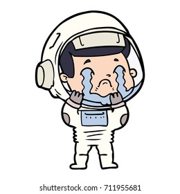 cartoon crying astronaut