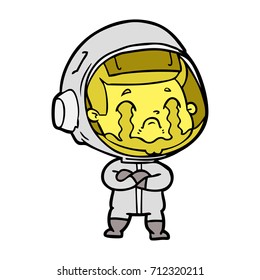 astronauta llorando caricatura