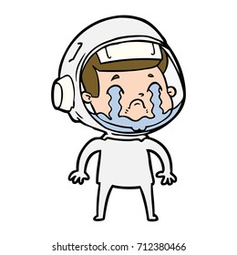 cartoon crying astronaut