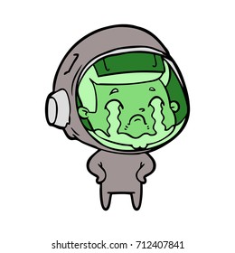 cartoon crying astronaut