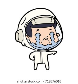 cartoon crying astronaut