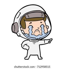 cartoon crying astronaut