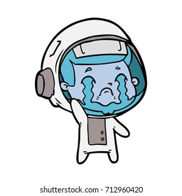 cartoon crying astronaut