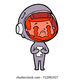 cartoon crying astronaut