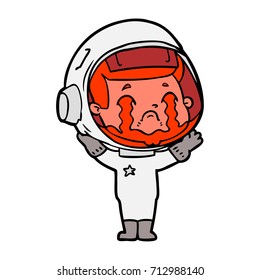 cartoon crying astronaut