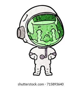 cartoon crying astronaut
