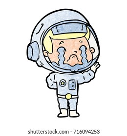 cartoon crying astronaut