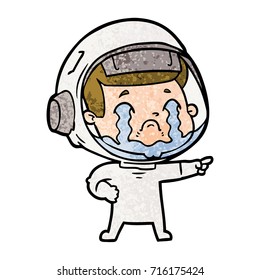 cartoon crying astronaut