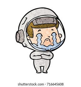 cartoon crying astronaut