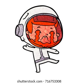 cartoon crying astronaut