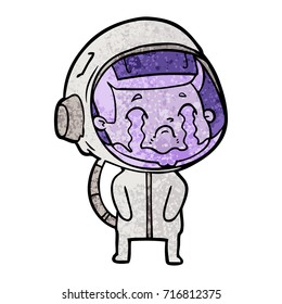 cartoon crying astronaut
