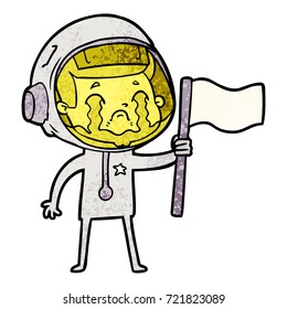 cartoon crying astronaut