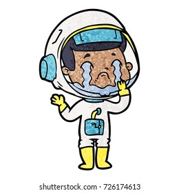 cartoon crying astronaut